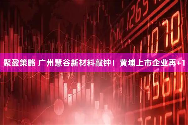 聚盈策略 广州慧谷新材料敲钟！黄埔上市企业再+1